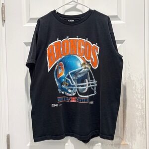 Vintage 1992 Salem Sportswear Denver Broncos Helmet Single Stitch T Shirt XL